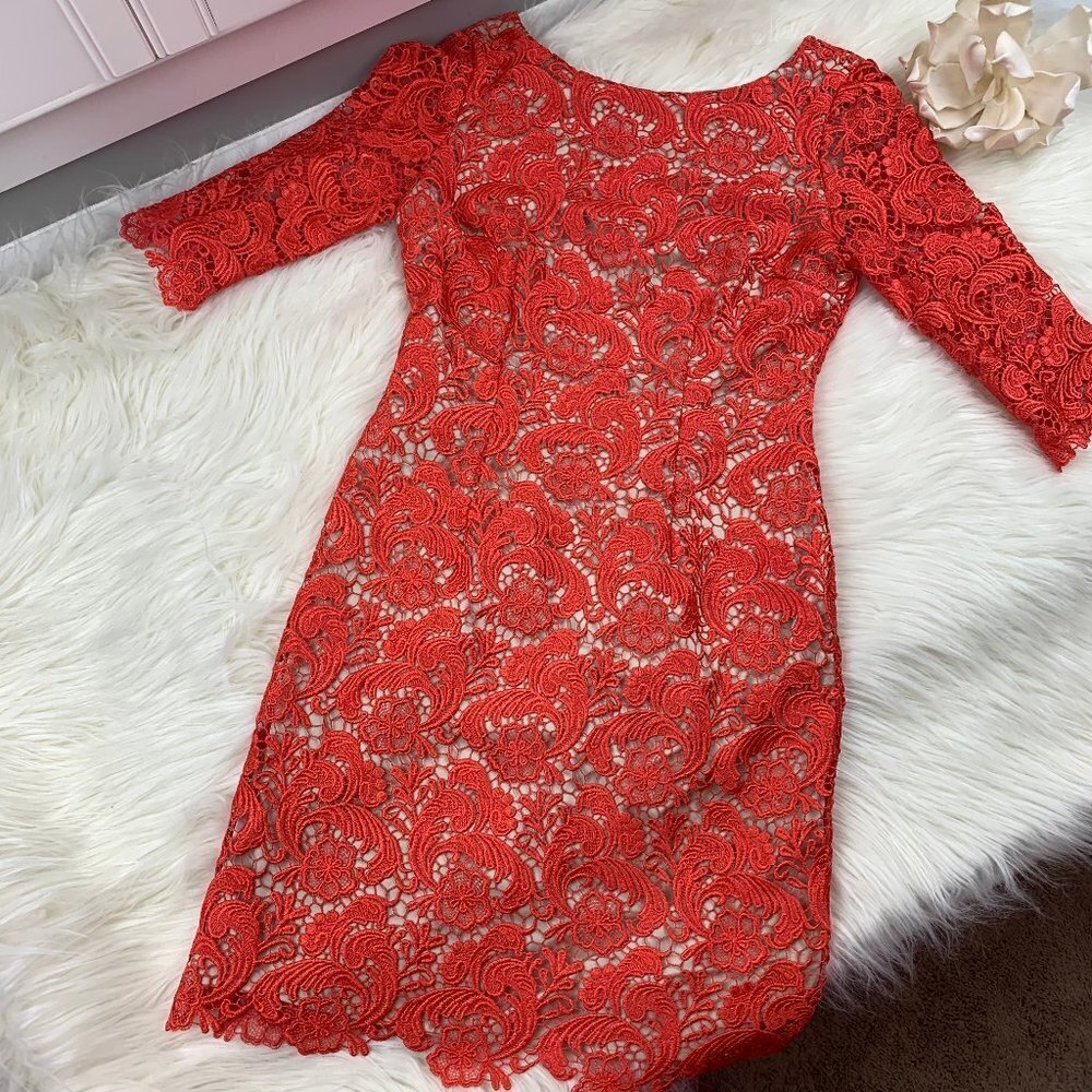 Eliza J Lace/Crochet Overlay Cocktail/Party/Special Occasion Dress Women's SZ6